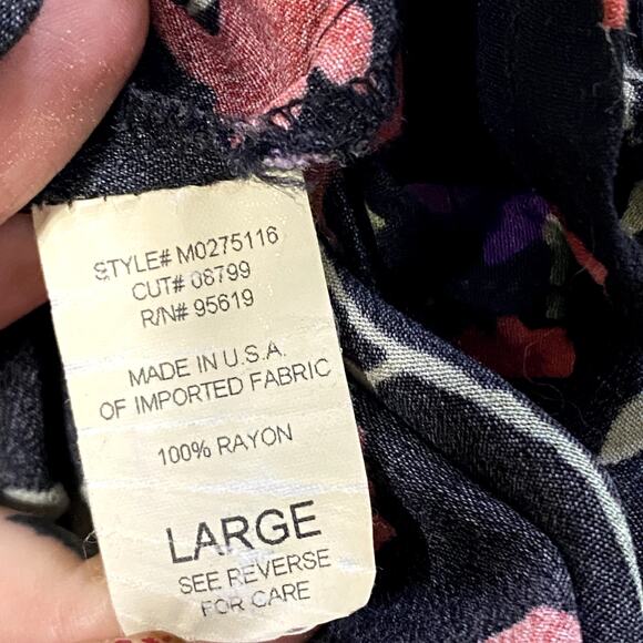 Vintage 90's Uniform Floral Gothic Grunge Whimsygoth Maxi Dress - Picture 13 of 13